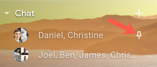 Закреплённая беседа в списке