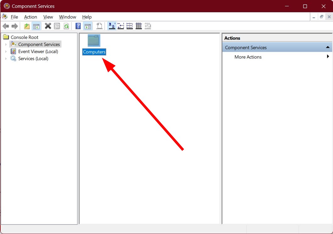 Раздел Computers и My Computer в Component Services