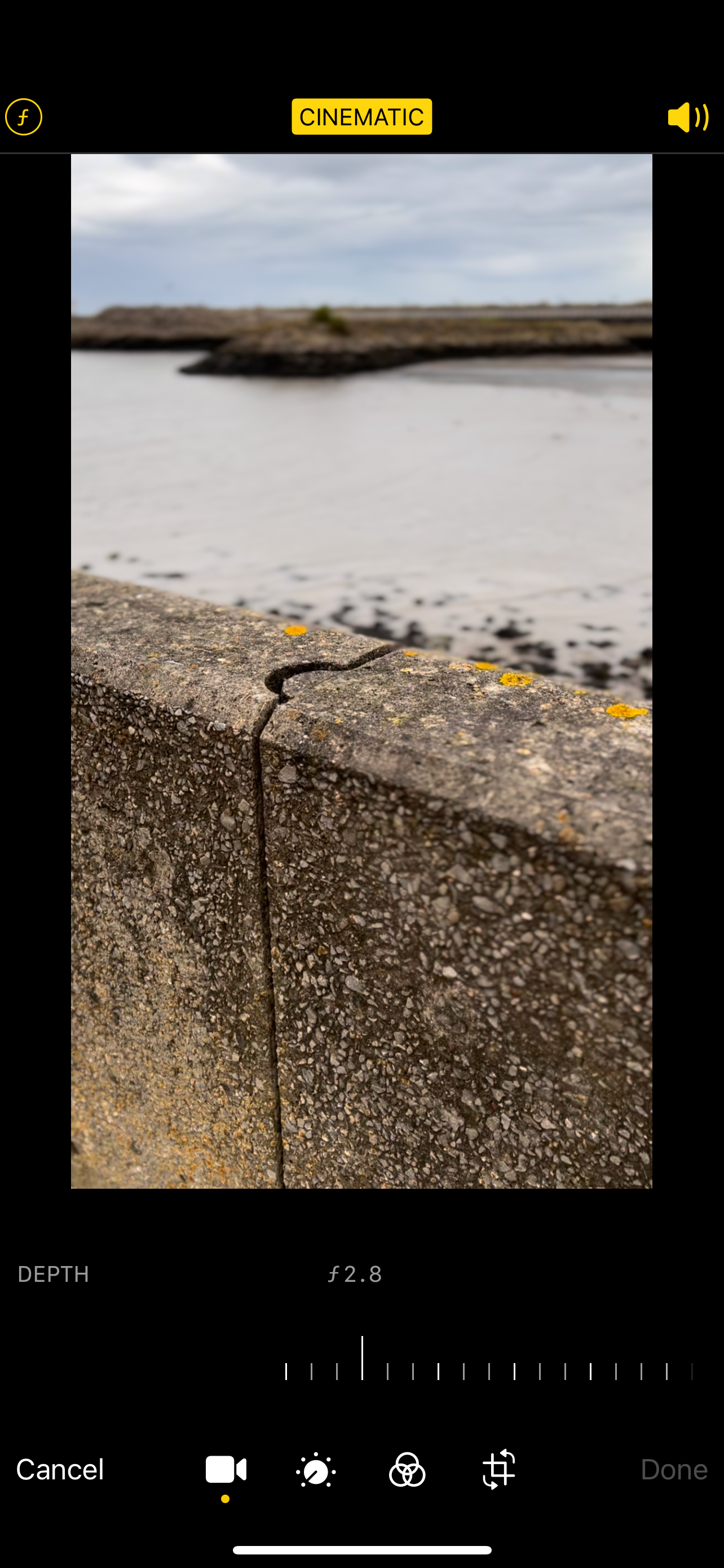 Cinematic mode Before Depth of Field Edit