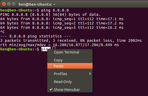 Linux Terminal Copy Paste