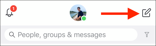 Кнопка создания нового чата на мобильном