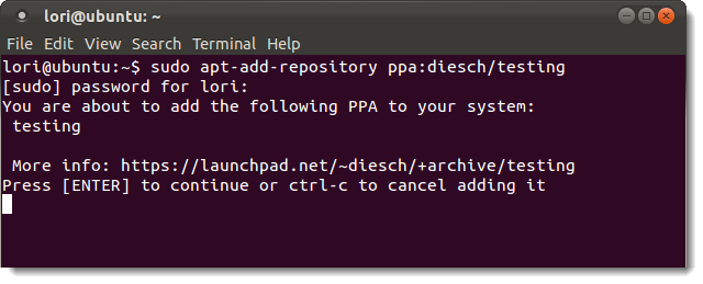 Подтверждение добавления PPA