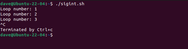 Перехват сигнала SIGINT и аккуратное завершение скрипта