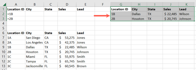 Несколько условий в одном столбце отфильтрованы