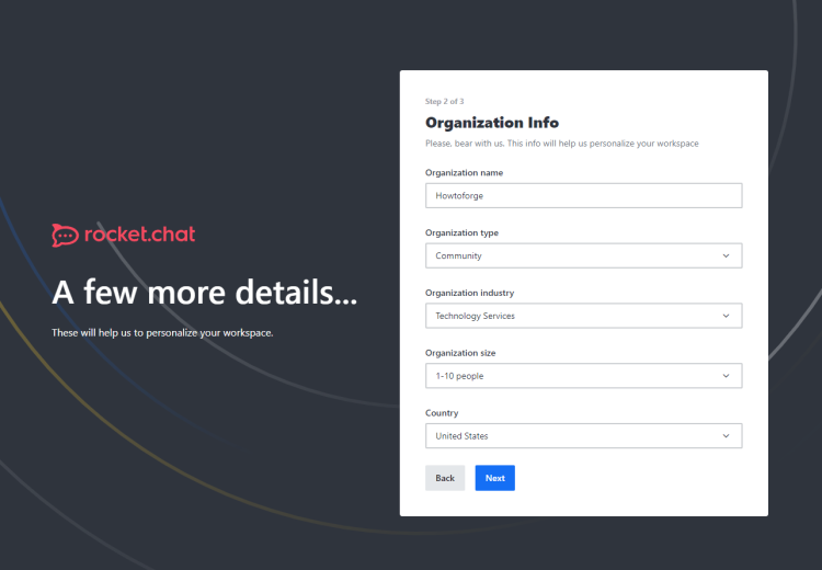 Настройка организации Rocket.Chat