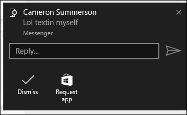 Скриншот уведомления Android в Центре уведомлений Windows