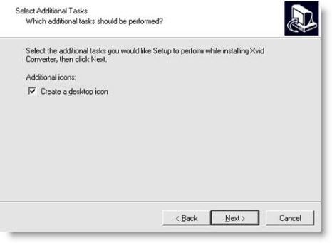 Дополнительные параметры установки Xvid Converter