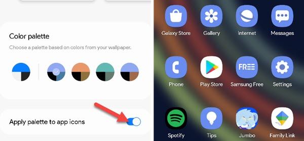 Turn on theme for app icons.