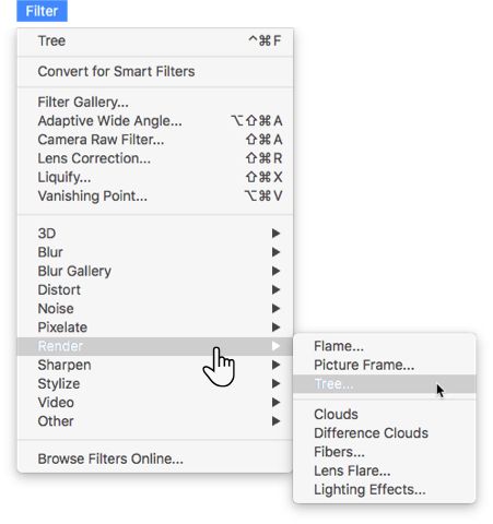 Диалог фильтра «Дерево» с настройками