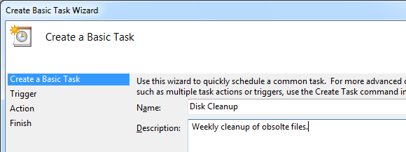 Мастер создания задачи: ввод имени и описания