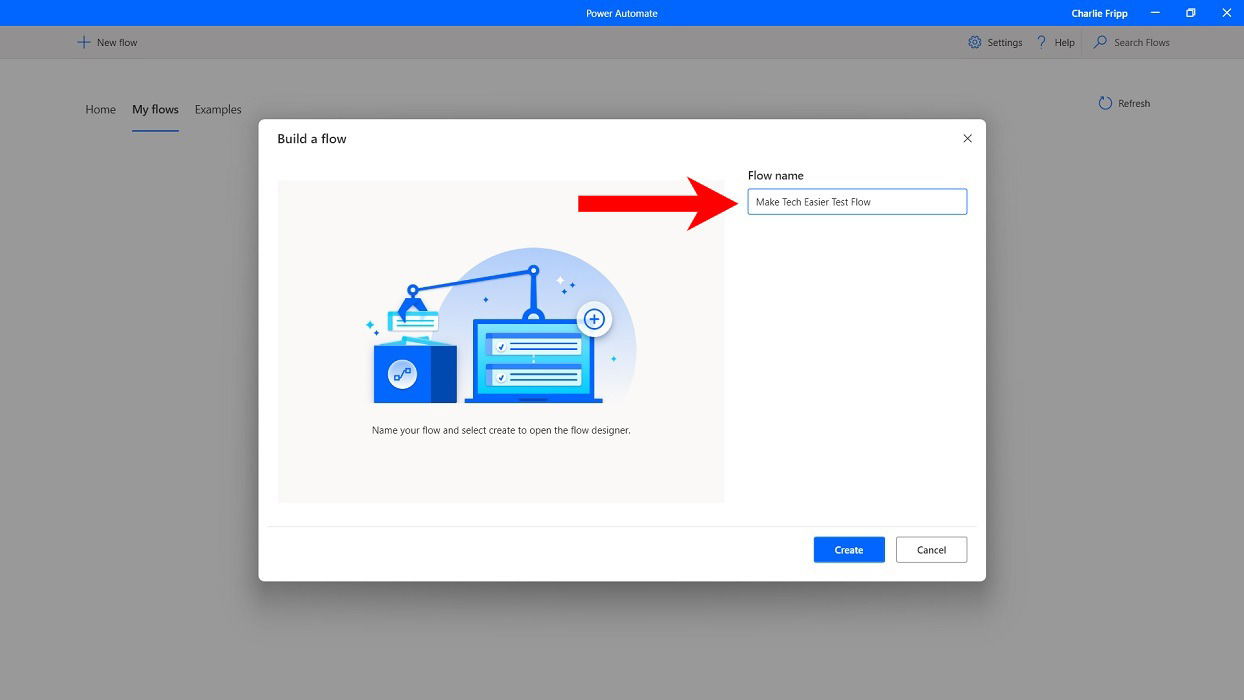Переименование нового Flow в Power Automate