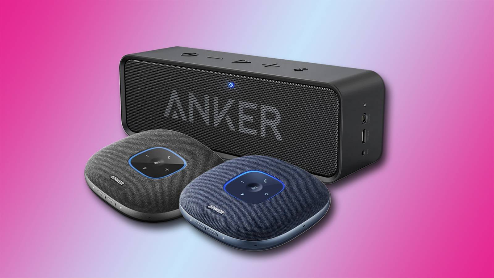 Отозванные Bluetooth-колонки Anker на белом фоне