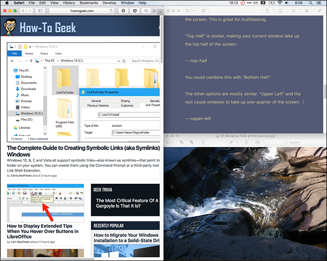Сочетание окон: одно большое и два небольших