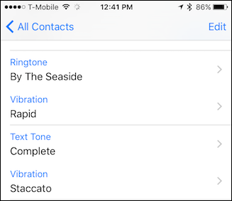 Сохранение изменений в контакте нажатием Done