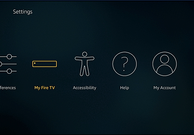 Экран настроек разработчика Amazon Fire TV