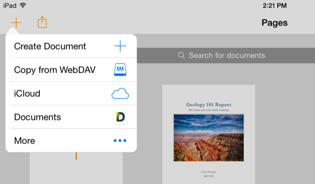 Открытие файла из локального хранилища в приложении Pages