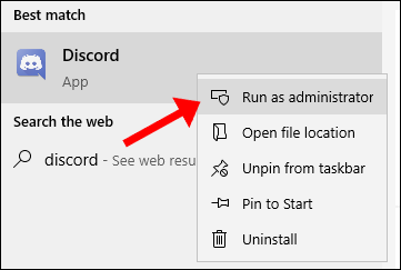 discord run as admin