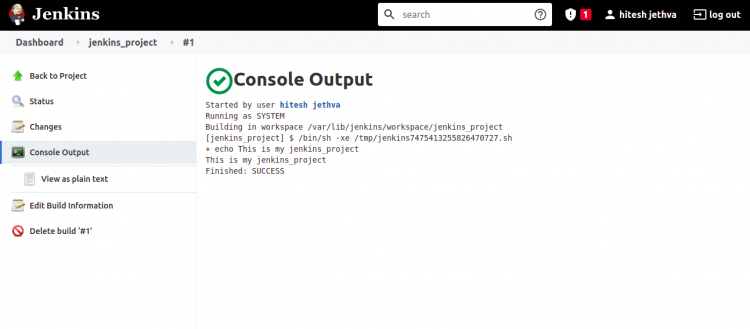 Вывод консоли сборки Jenkins