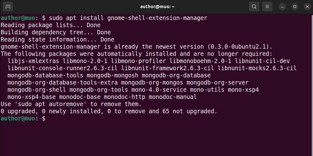 Установка Gnome Shell Extension Manager в Ubuntu
