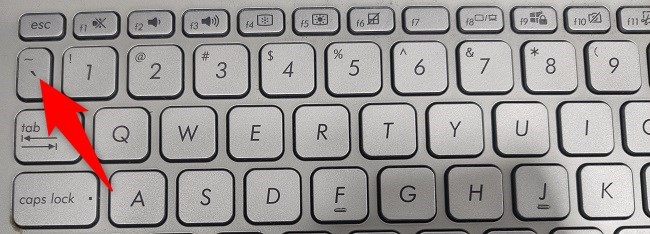 Нажмите клавишу обратной кавычки