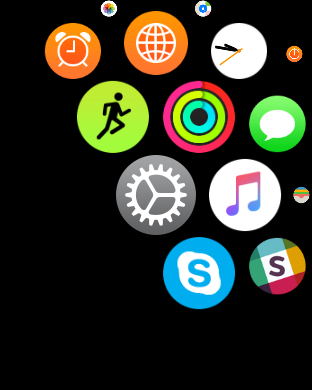 Экран приложения Настройки на Apple Watch