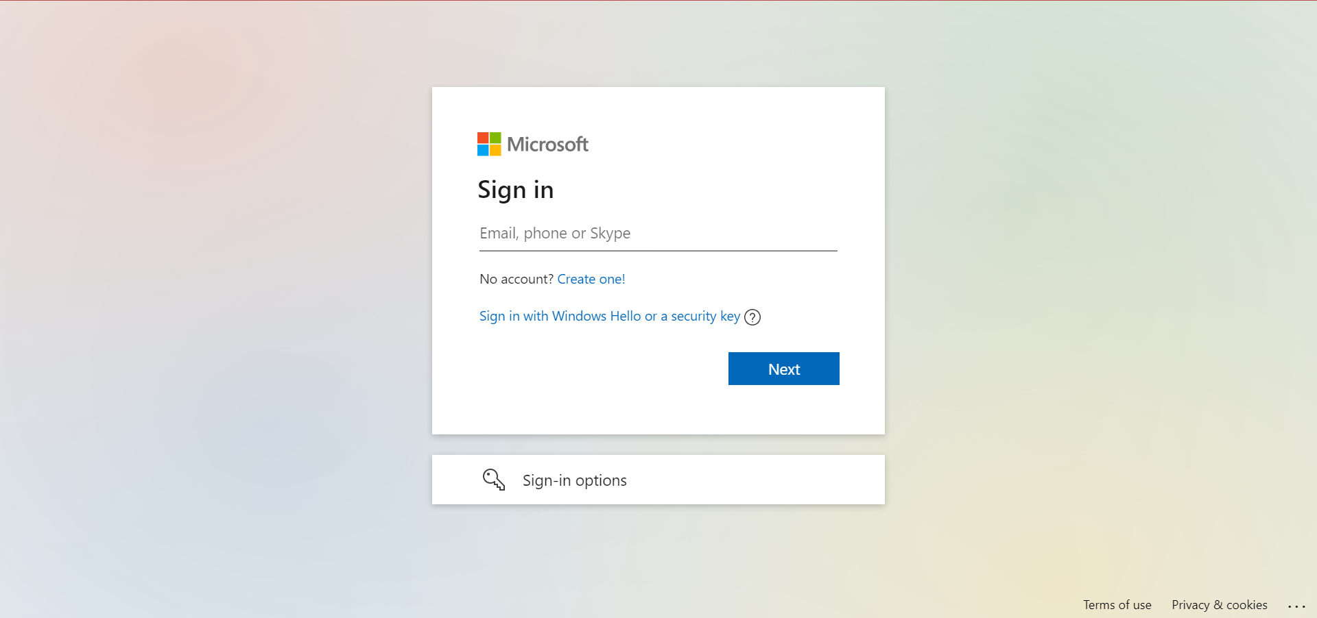 Вход в учётную запись Microsoft — страница восстановления