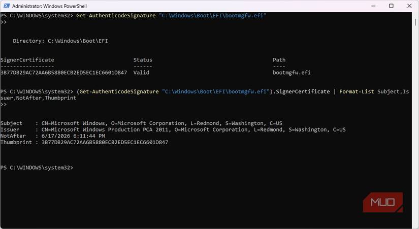Current Microsoft certificate on PC