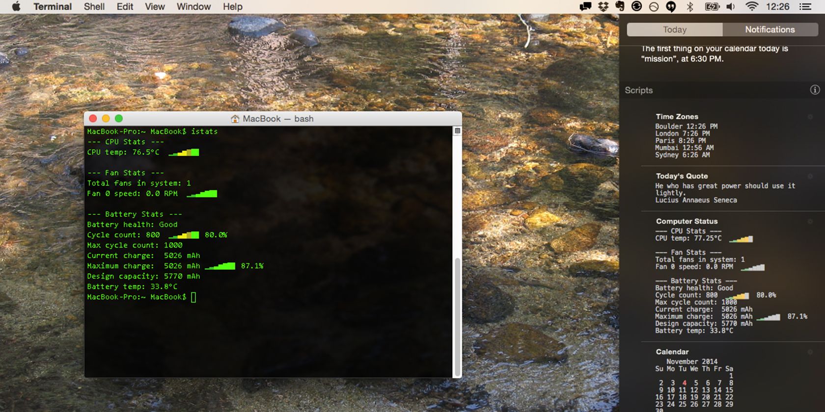 Today Scripts для Notification Center в Yosemite