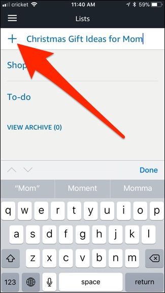 Экран нового пустого списка с кнопкой «Add Item»