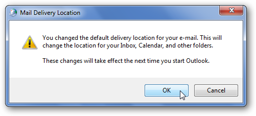 Outlook с восстановленными данными