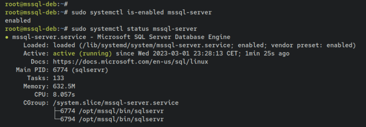Проверка статуса MSSQL Server