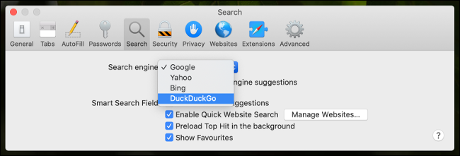 Сделать DuckDuckGo поисковой системой по умолчанию в Safari