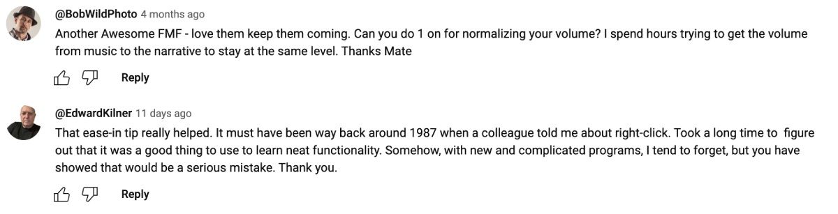 YouTube Comment Section with questions and comments about video