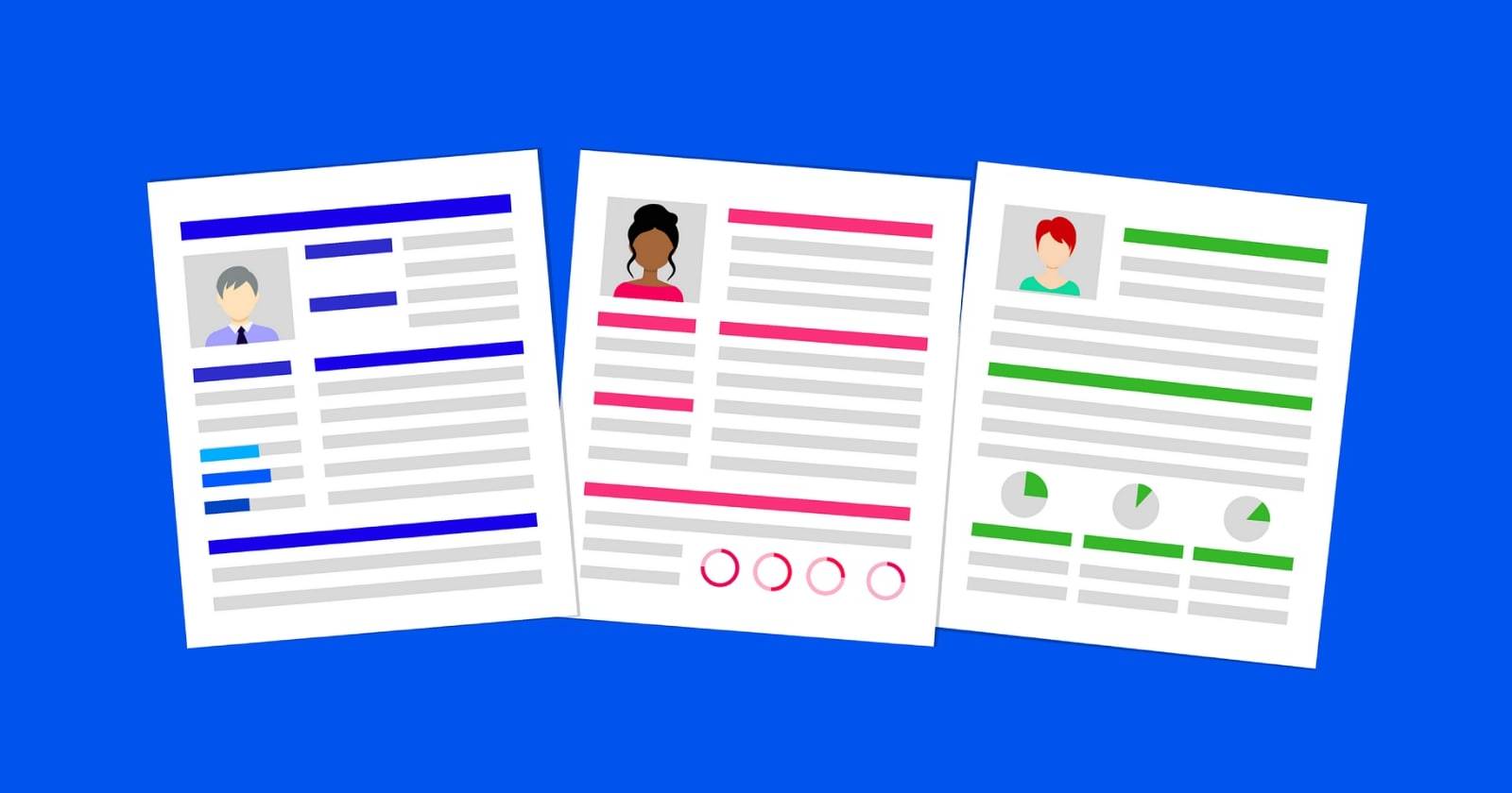 Screenshots of resumes