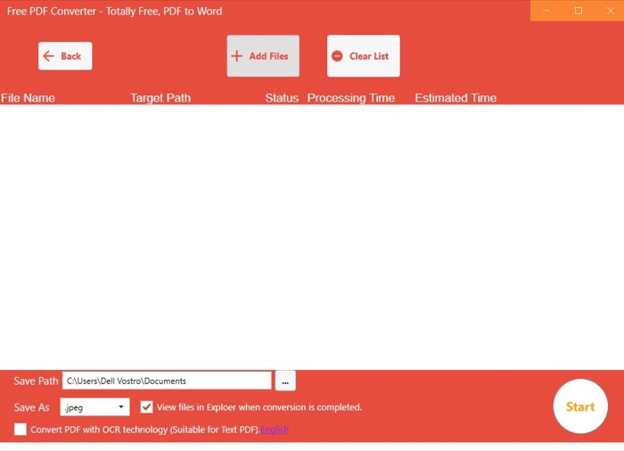 Добавление файла в Free PDF Converter