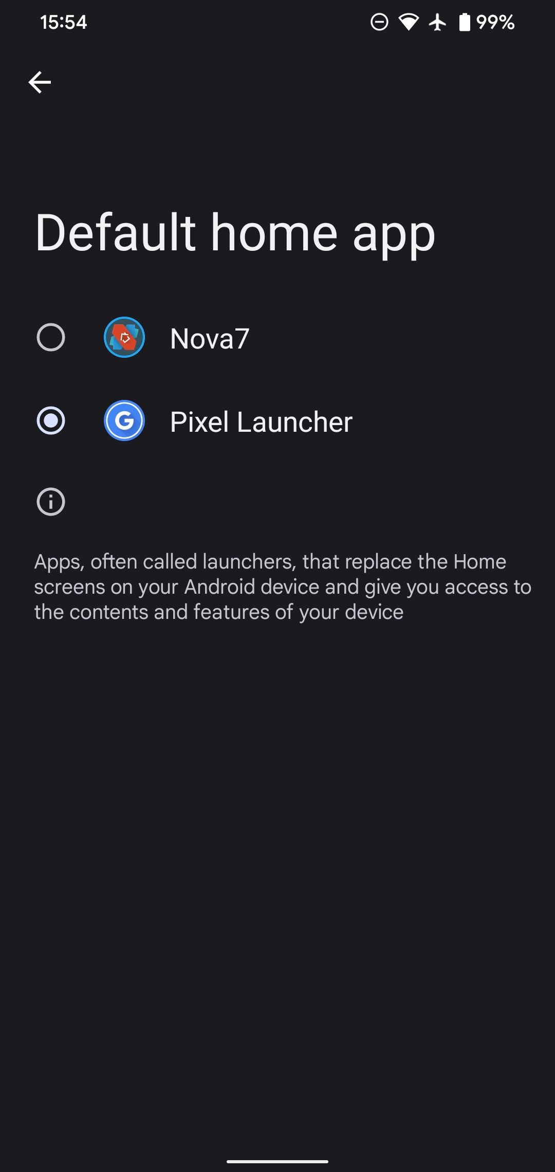 Android Choose Default Home Launcher