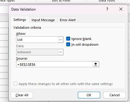 Выбор значений для выпадающего списка в Excel.