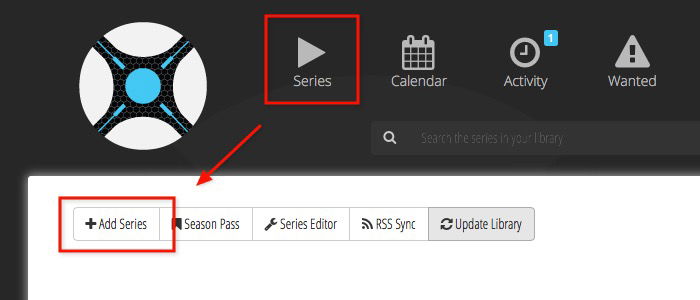 Список сериалов в интерфейсе Sonarr