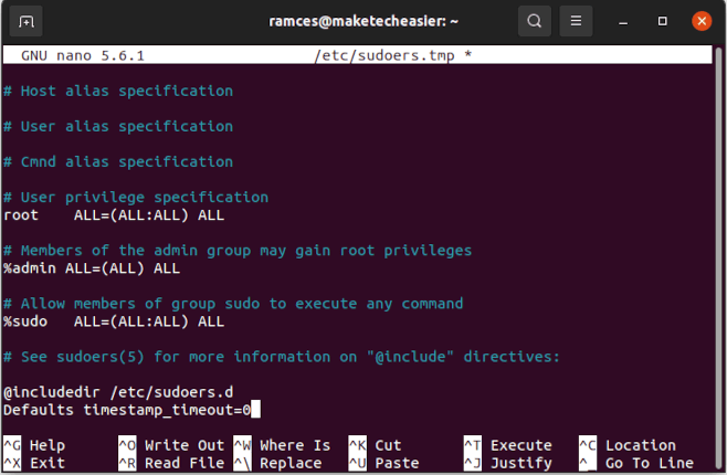 Параметр timeout в sudoers