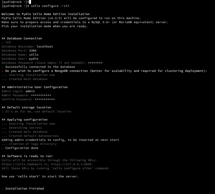 Установка через CLI