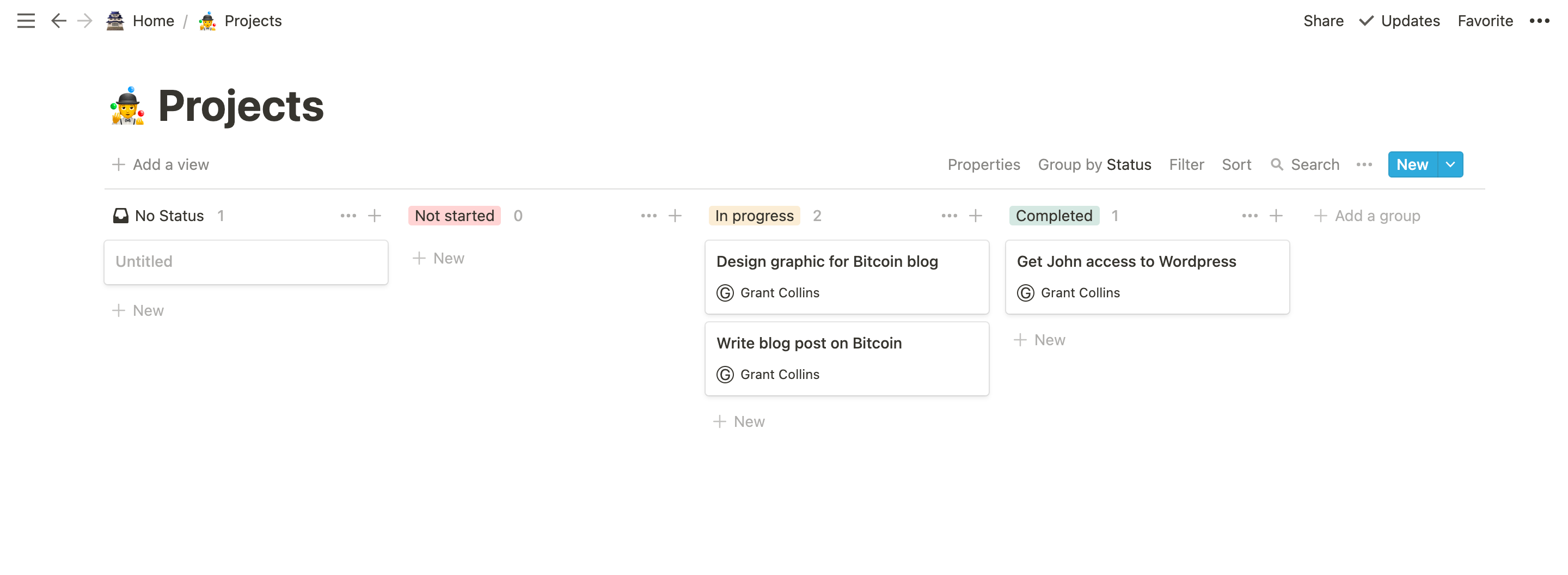 Канбан-доска для управления проектами в Notion