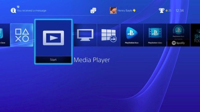 Media Player на PS4: выбор источника и управление воспроизведением