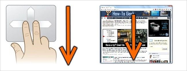 Графика: обратная прокрутка — содержимое движется вниз при движении пальца вниз
