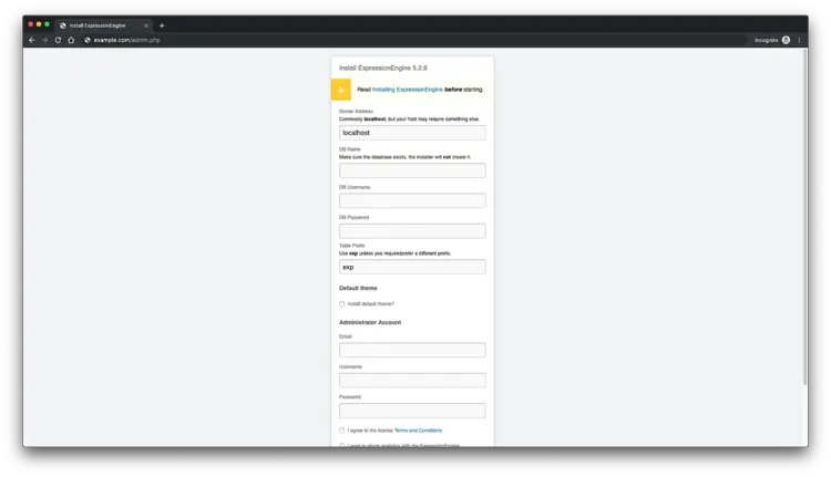 Установка ExpressionEngine на FreeBSD 12