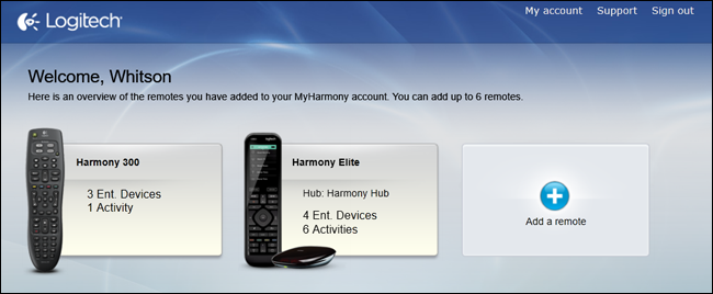 Добавление нового пульта в MyHarmony