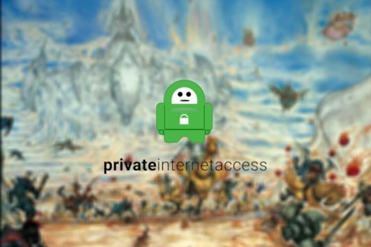 Captura do app Private Internet Access mostrando seleção de servidor e botão de conexão