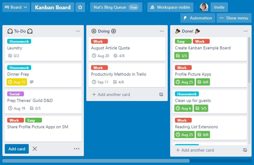 Методы продуктивности в Trello