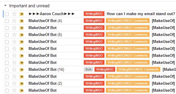 пример выделенной строки отправителя в списке входящих
