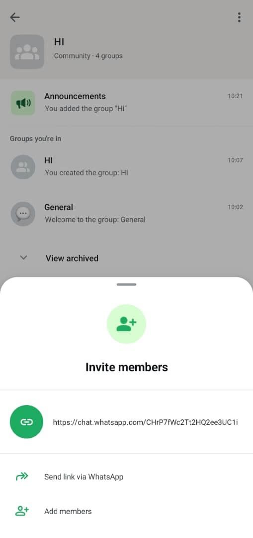 Варианты приглашения: ссылка и QR-код