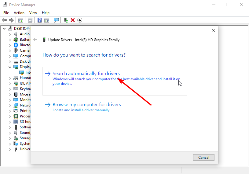 Поиск драйверов автоматически